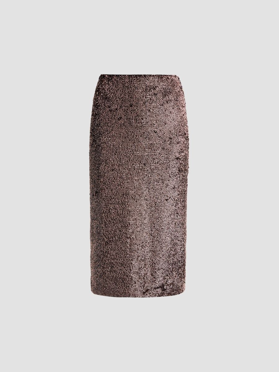 Veronica Beard Women's Koa Long Embellished Midi Skirt - Copper Black - Size 00