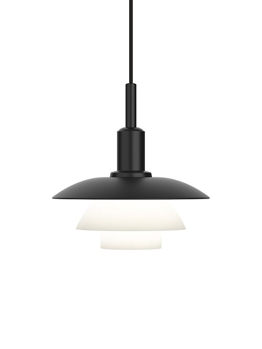 PH 3/3 Pendant - Metal Black Opal Glass - Size 19.6'' x 17''