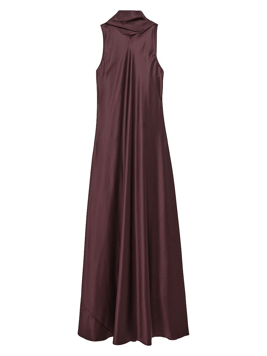 Women's Fae Satin Capeback Dress - Burgundy - Size 14