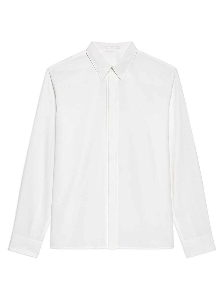 Men's Wardrobe Cotton Poplin Shirt - White - Size Small