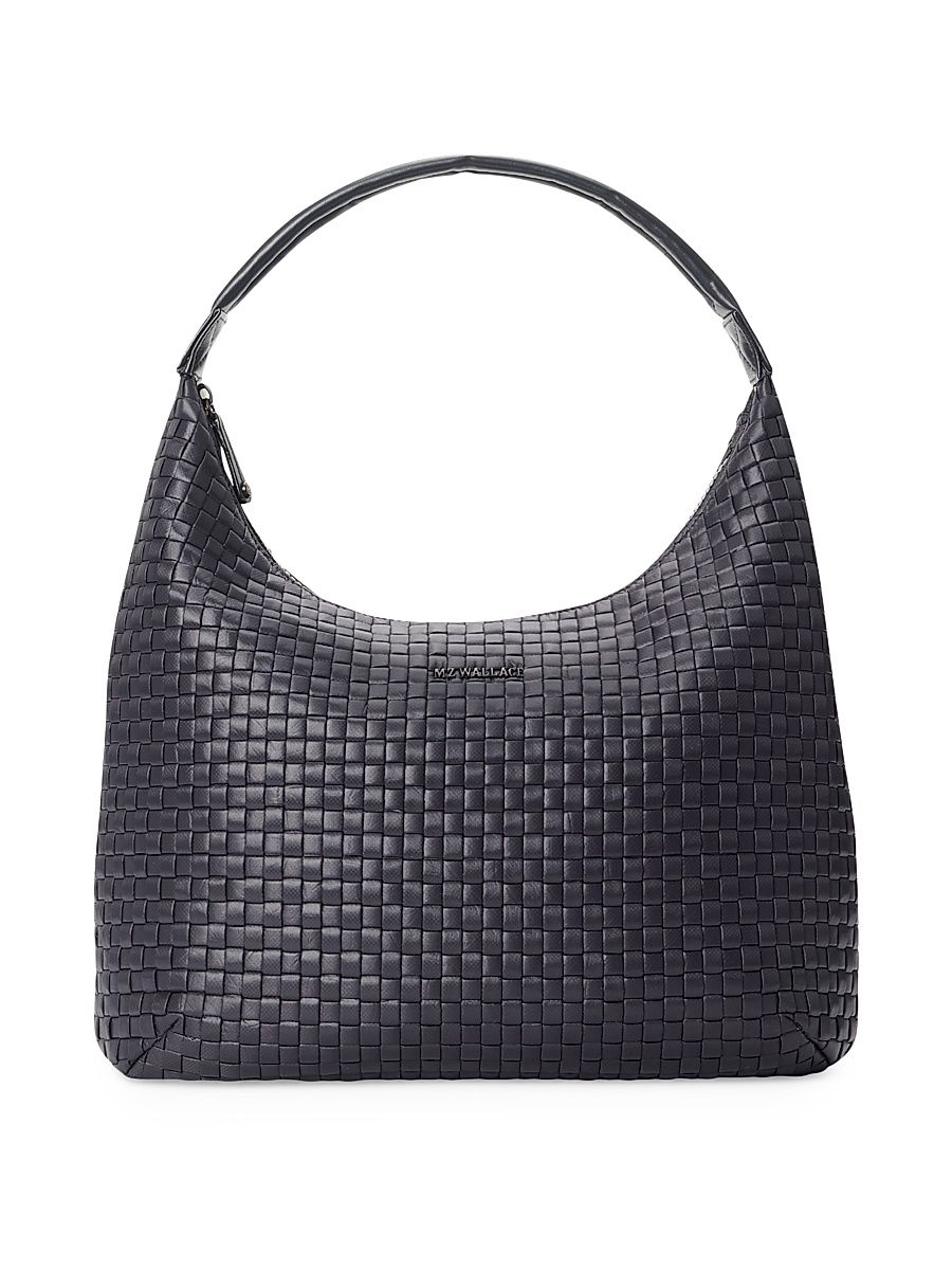 Women's Large Woven Shoulder Bag - Black