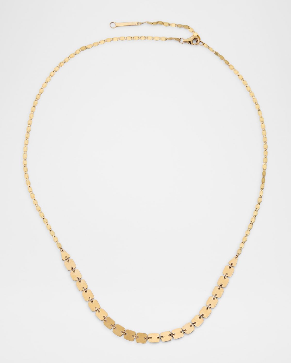 Laser Square and Petite Nude Chain Necklace