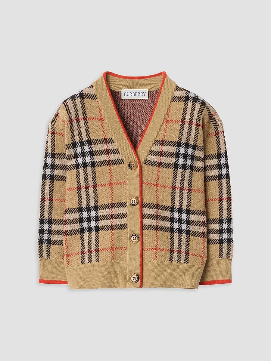 Baby Girl's & Little Girl's Graham Check Cardigan - Sand Check - Size 12 Months