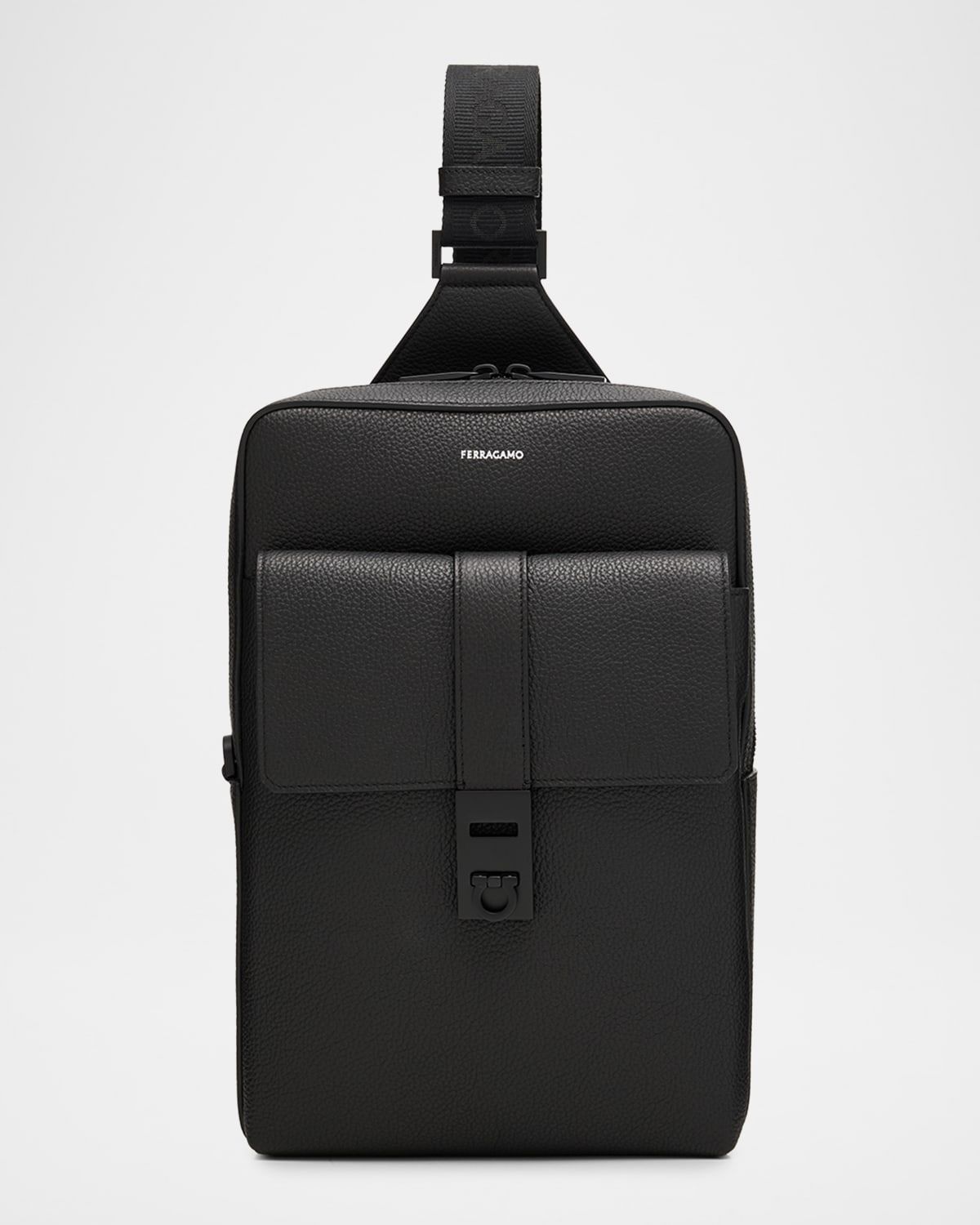 Men & apos;s Hug-Buckle Leather Sling Crossbody Bag