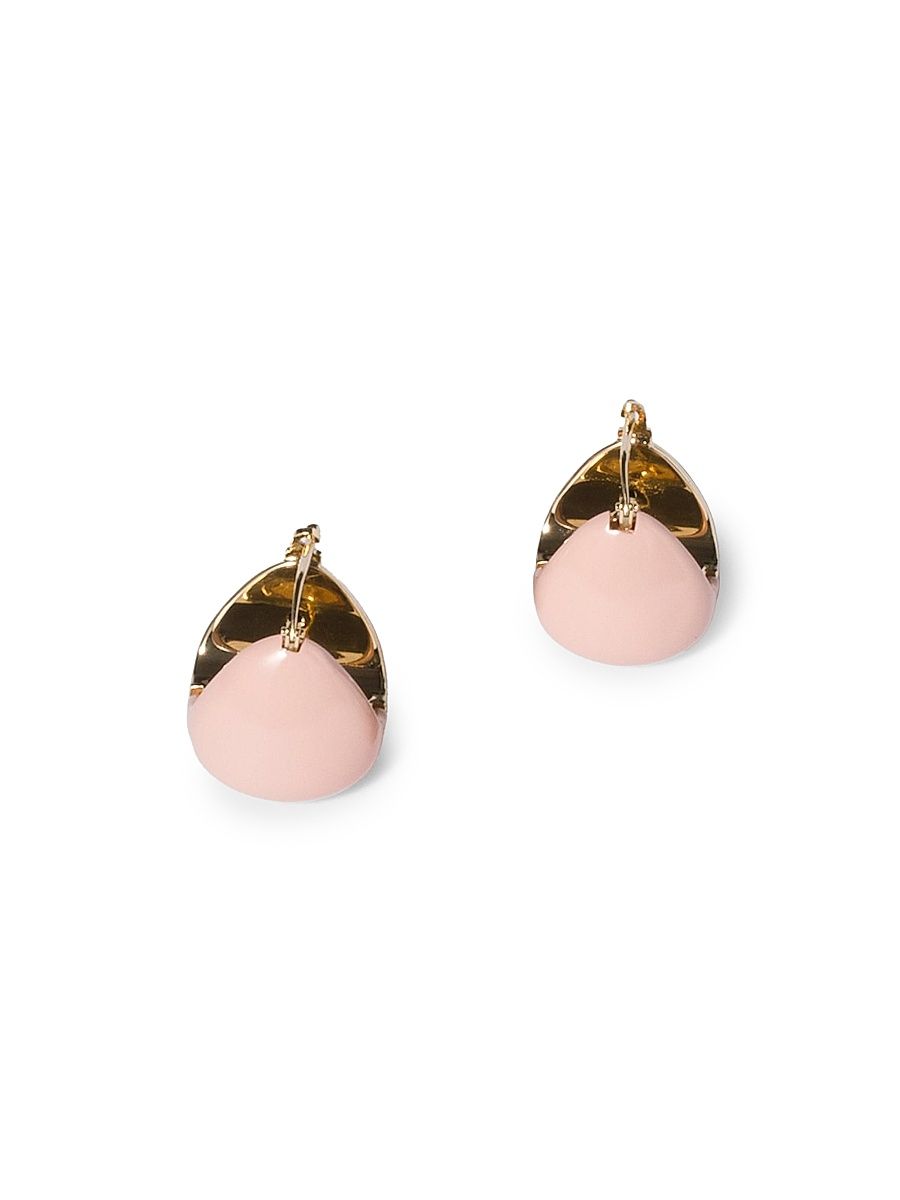 Women's Enameled Metal Earrings - Dark Pink