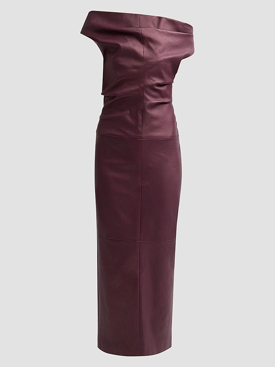 SIMKHAI Women's Vessia Leather Midi Dress - Fig - Size 0