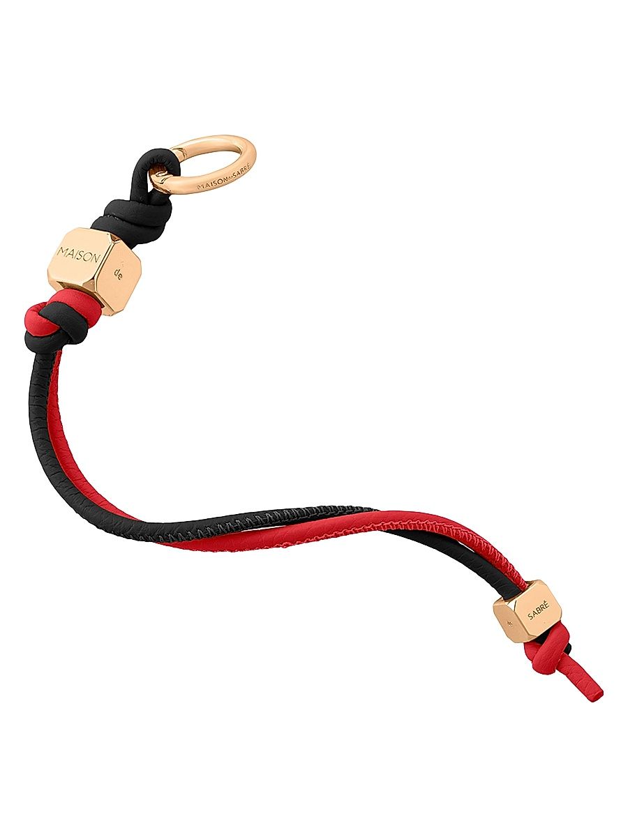 Women's Leather Wristlet Charm - Rouge Noir