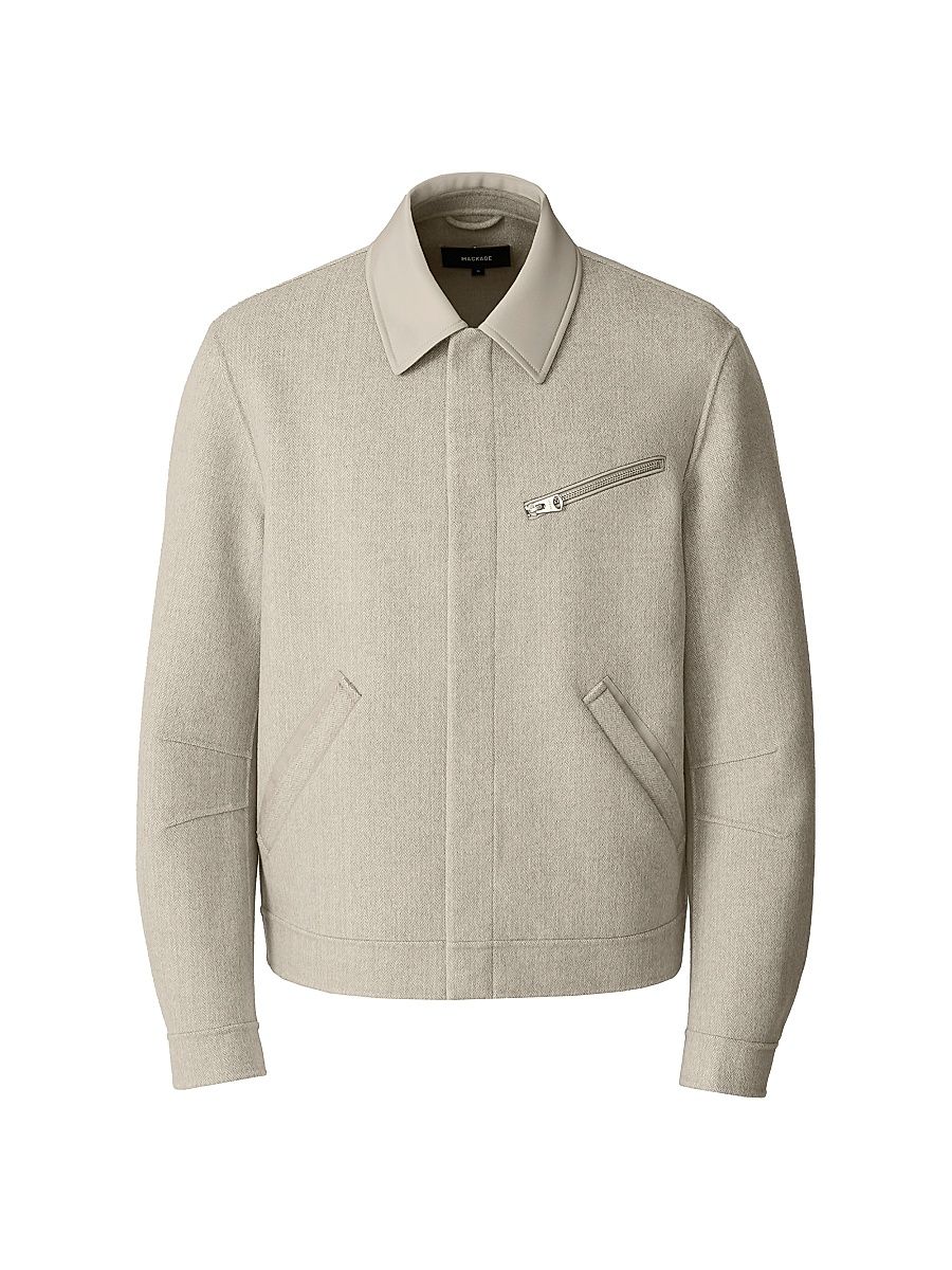 Men's Hayes Double-Face Wool Workwear Jacket - Taupe Mix Taupe - Size 46