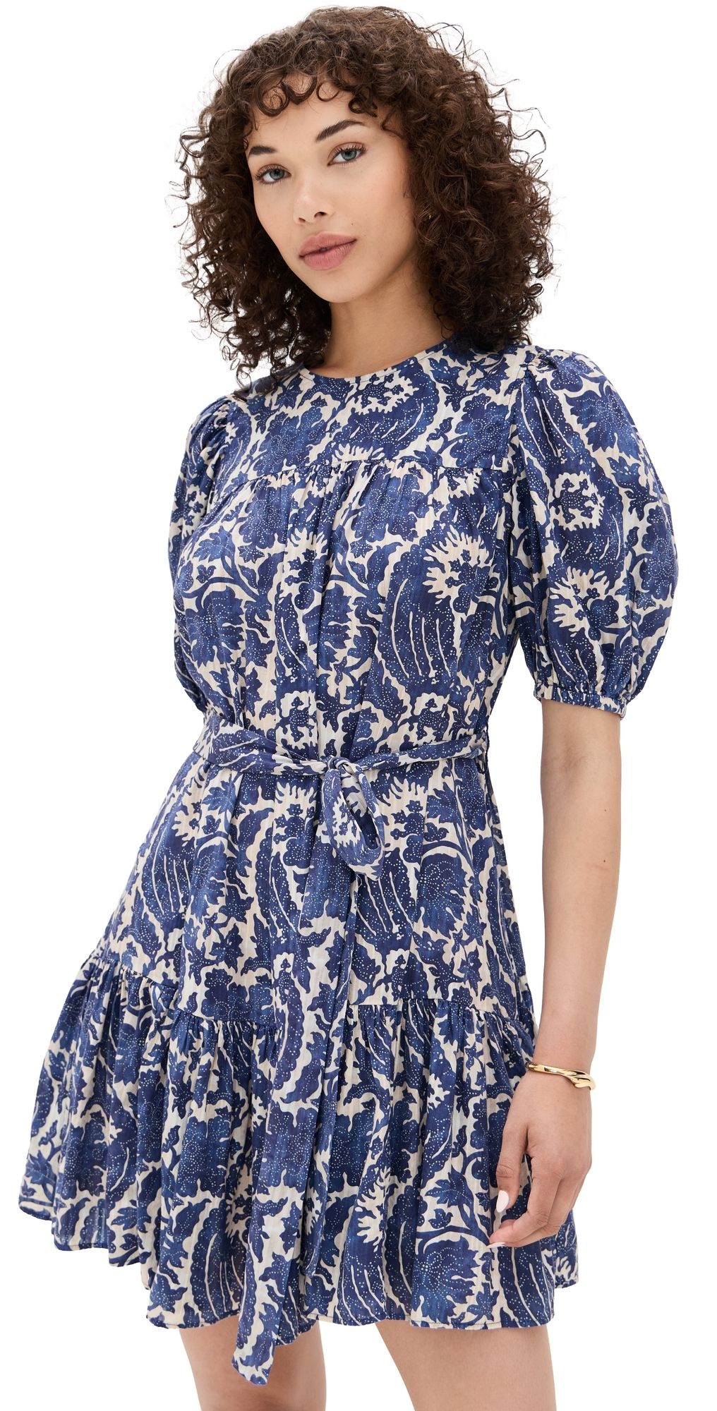 Ulla Johnson Rosalie Short Sleeve Mini Dress Ocean 10