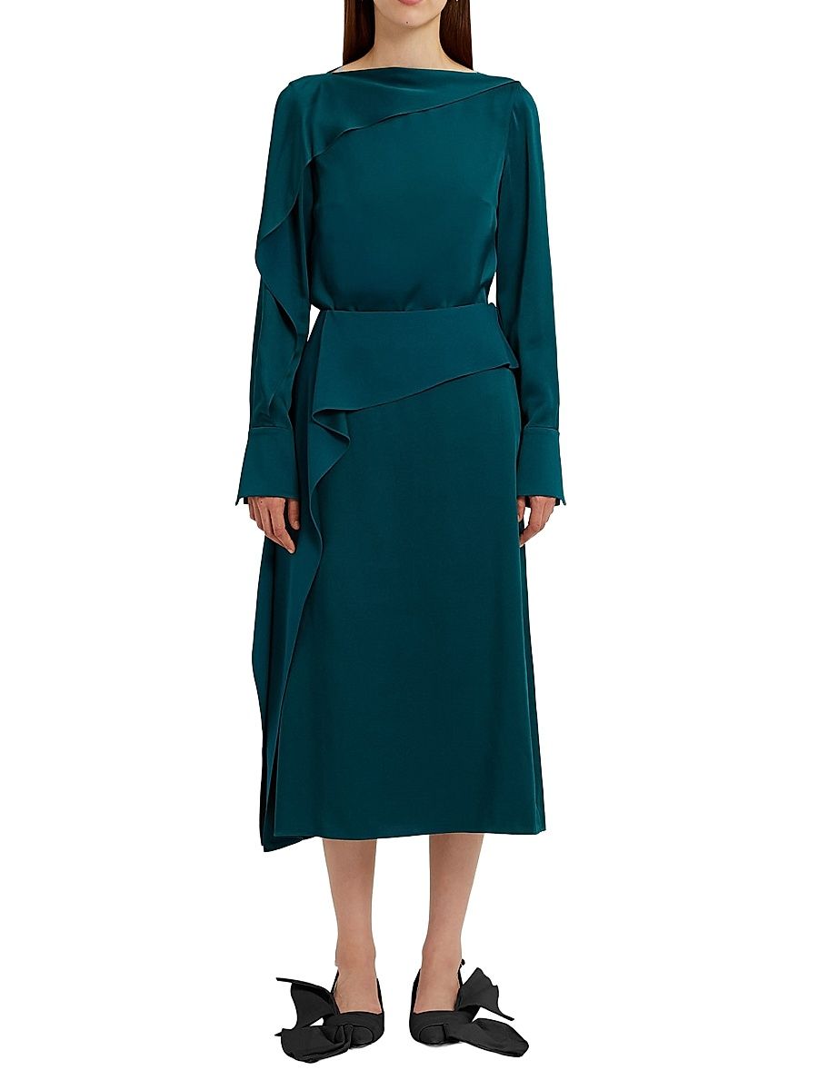 Women's Draped Satin Blouse - Tempest - Size 4