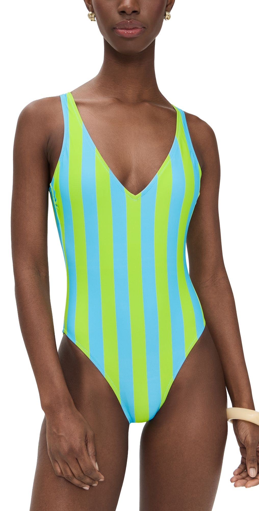Solid & Striped The Michelle One Piece Ocean Mist/Sour Apple XS