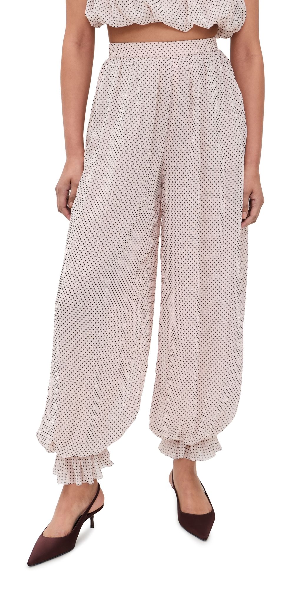 AFRM James Pants Mauve Pin Dot XL