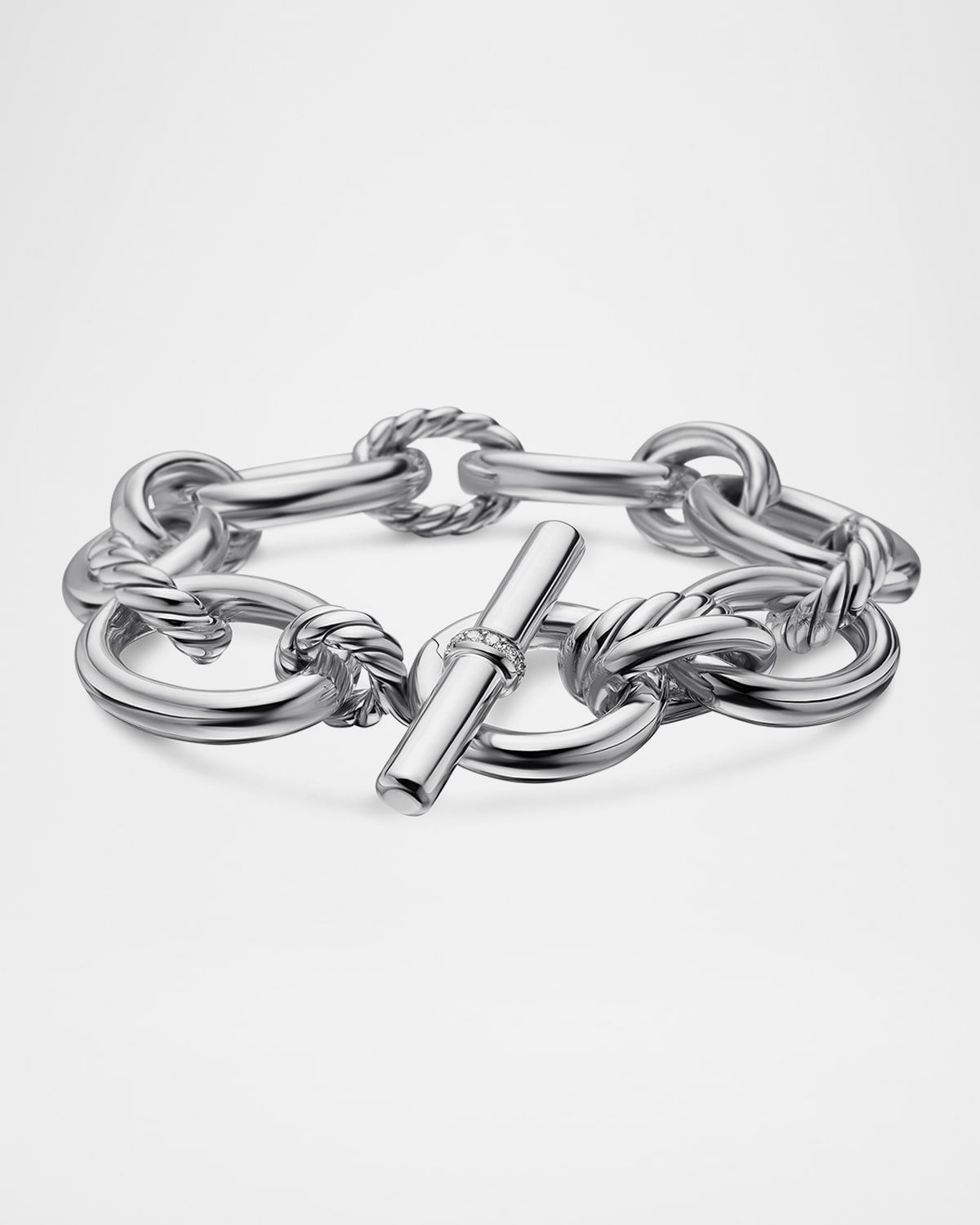 DY Mercer Bracelet with Diamonds in Silver, 25mm