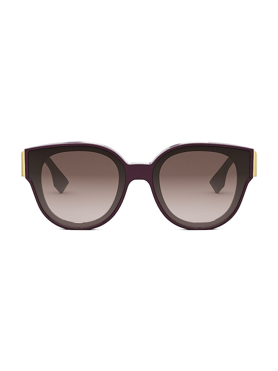 Women's Fendi First 63MM Round Sunglasses - Violet Brown