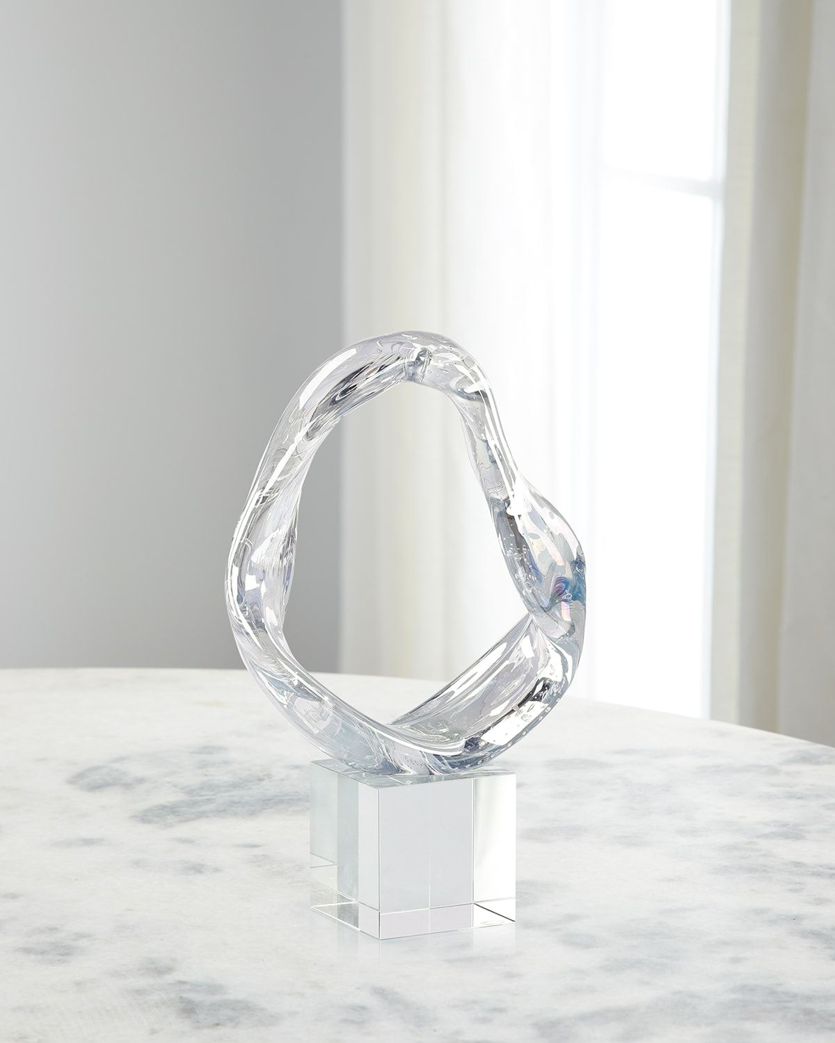 Prismatic Loop on Crystal Base Sculpture