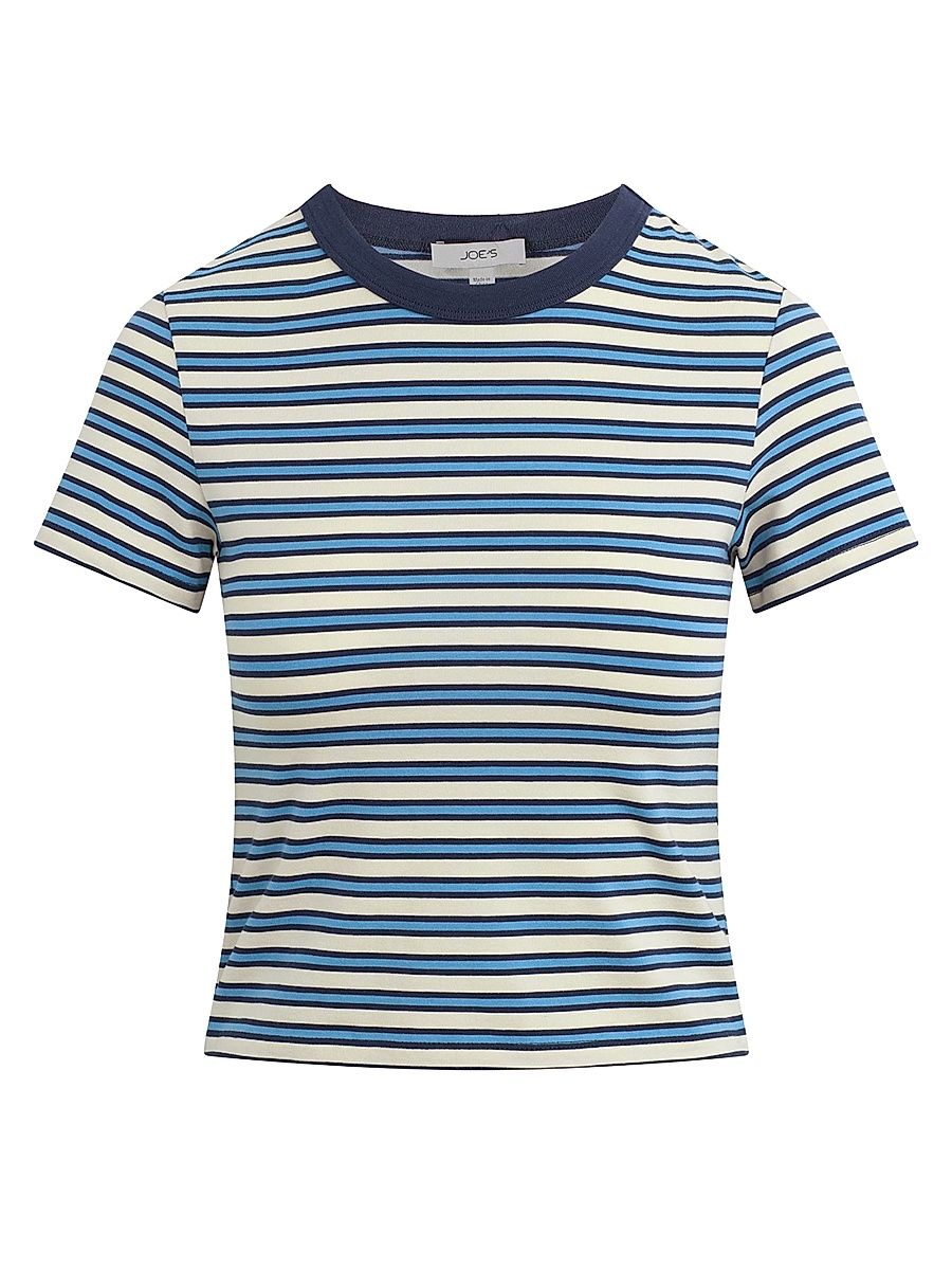 Women's The Baby Striped T-Shirt - Ecru Azure Stripe - Size XS