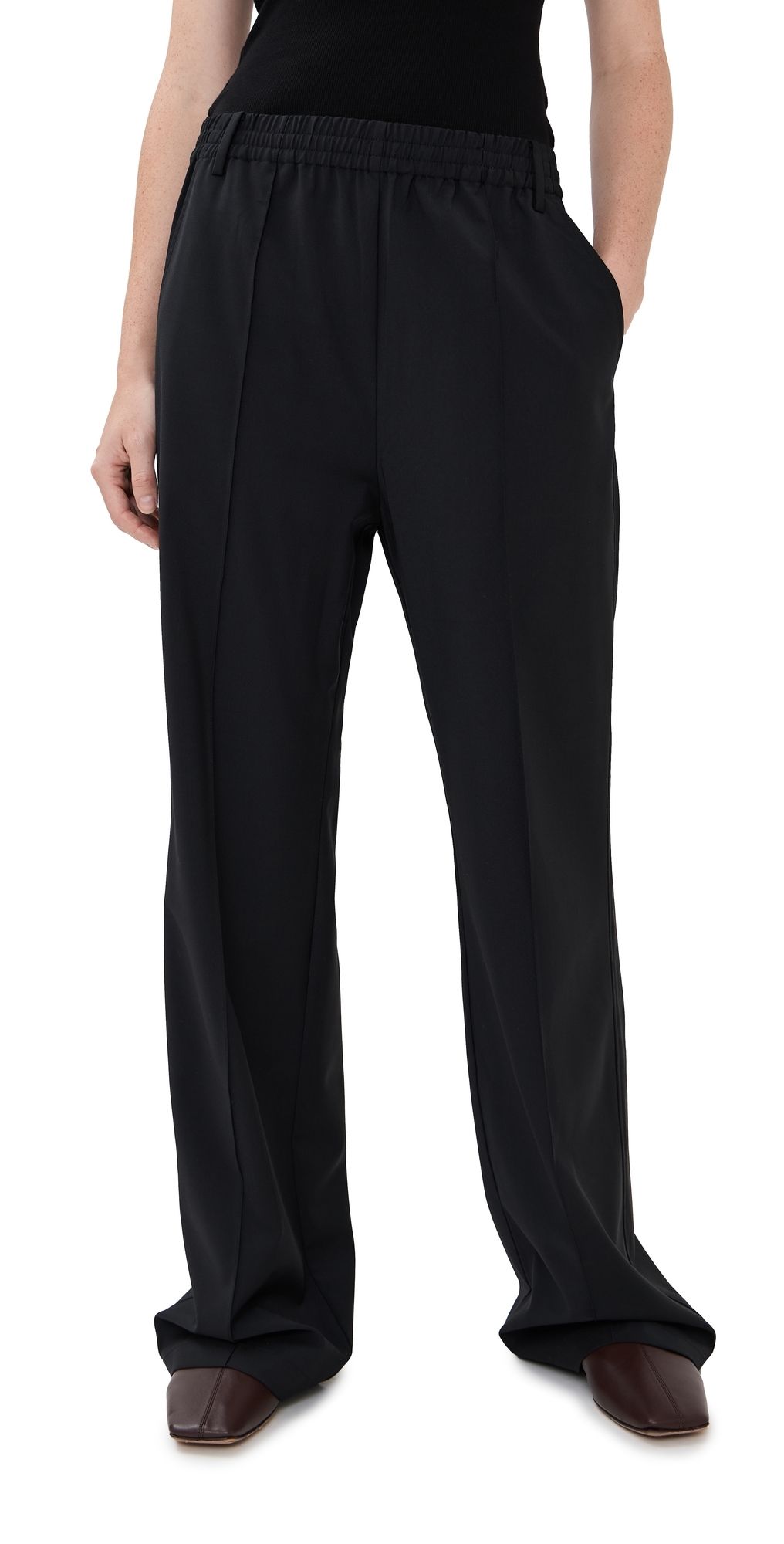 Tibi Tropical Wool Scottie Joggers Black S