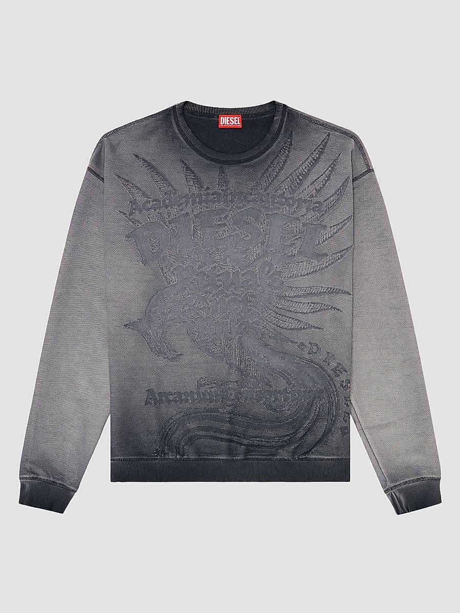 Men's Aron Raw Sweatshirt - Plum Purple - Size Medium