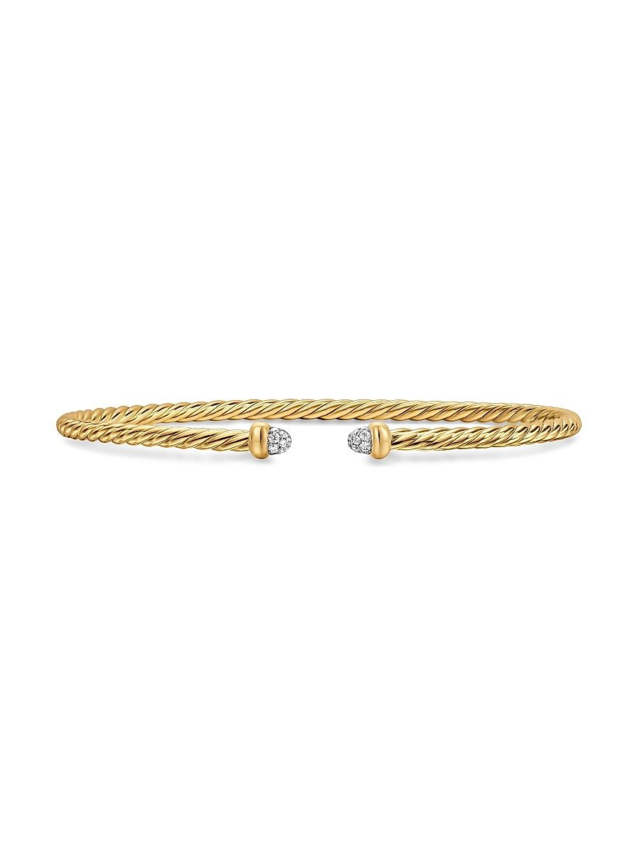 Women's Micro Cablespira Flex Bracelet in 18K Yellow Gold - Diamond - Size Medium