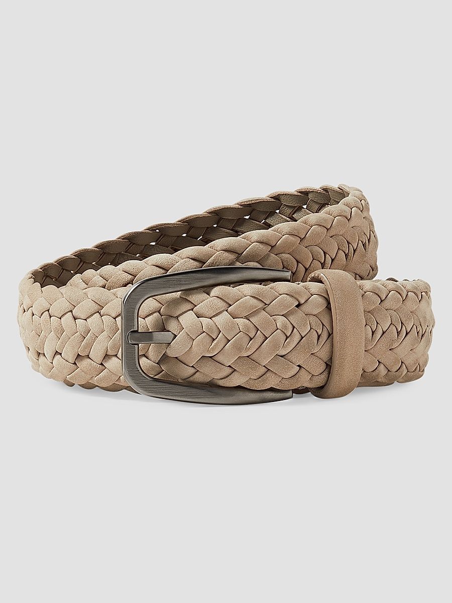 Men's Nubuck Belt - Light Taupe - Size 40