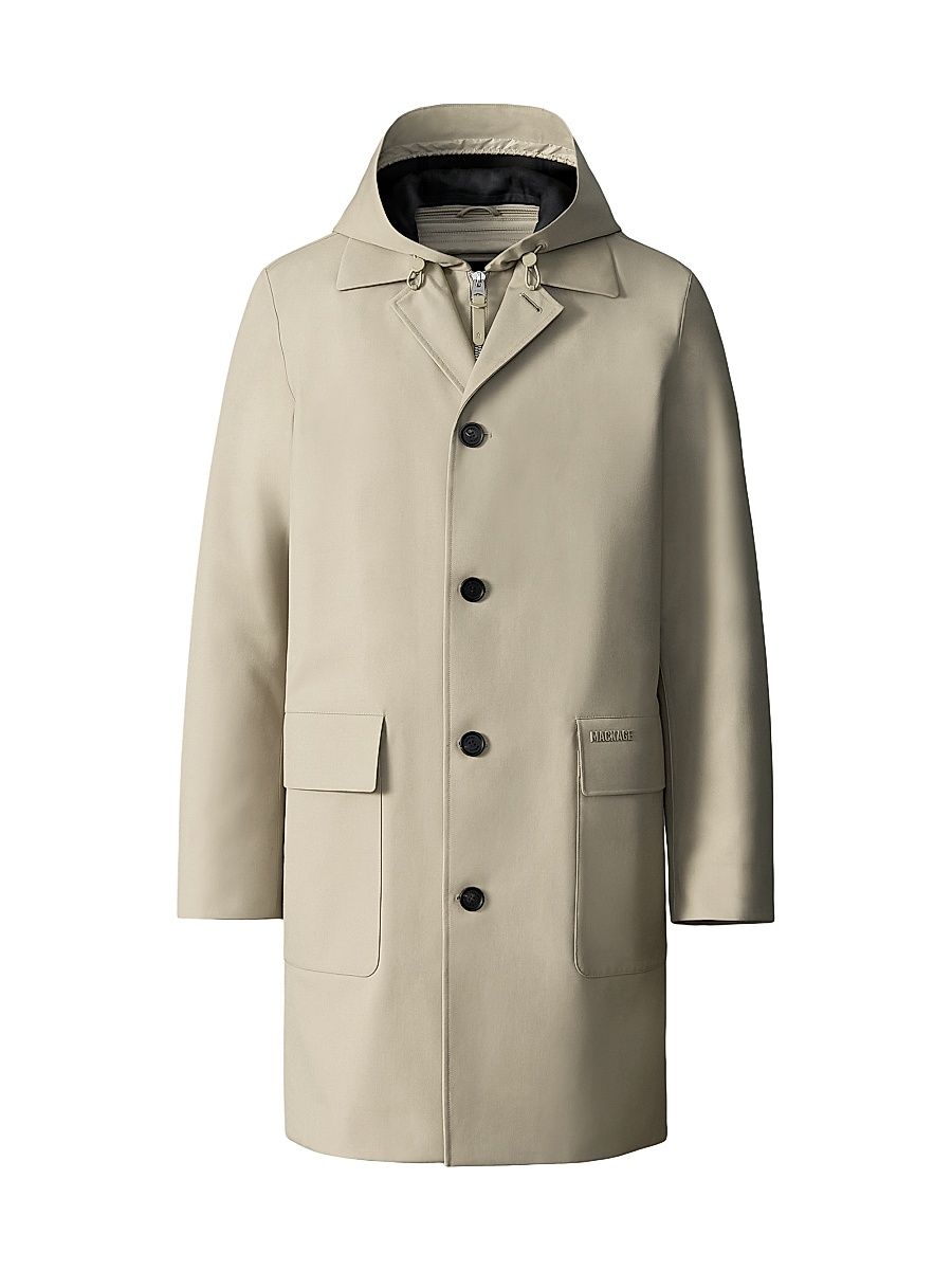 Mackage Men's Mathias 3-In-1 Balmacaan Coat - Light Camel - Size 46