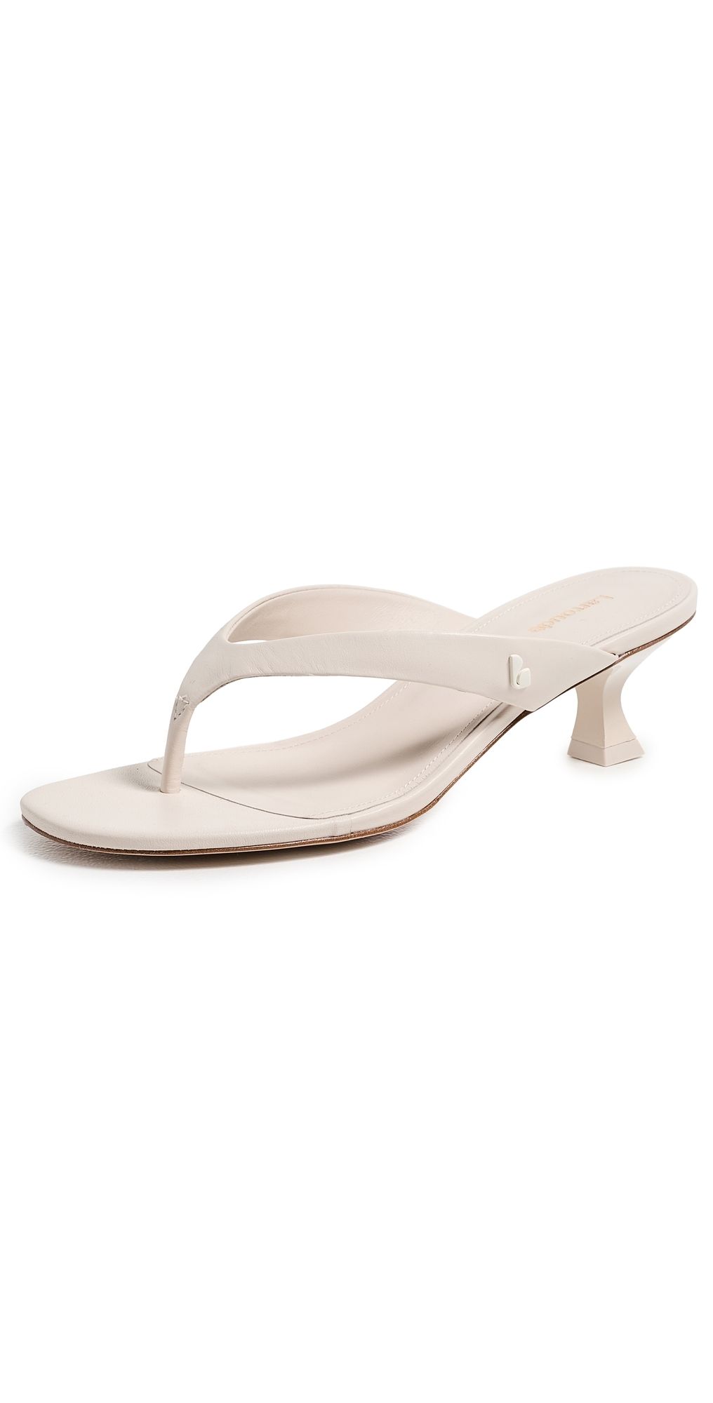 Larroudé Gaia Low Sandals Ivory Leather 8.5