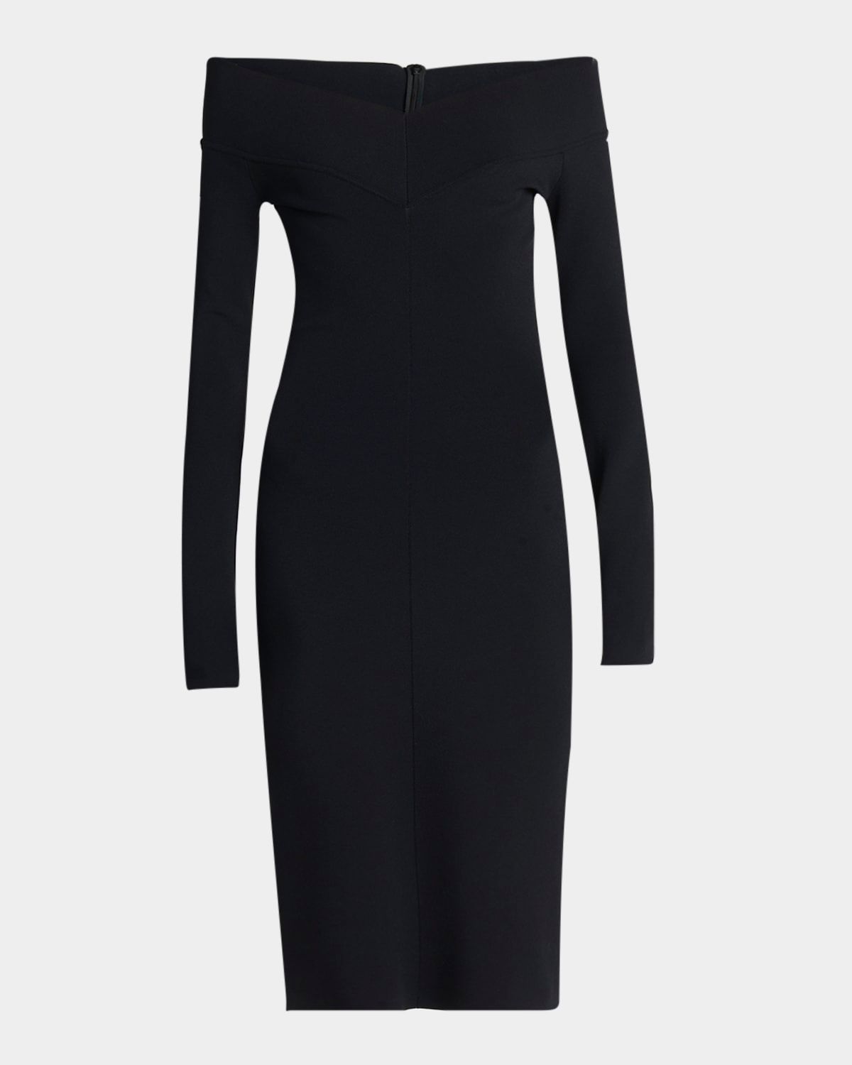Off-the-Shoulder Compact Knit Midi Dress