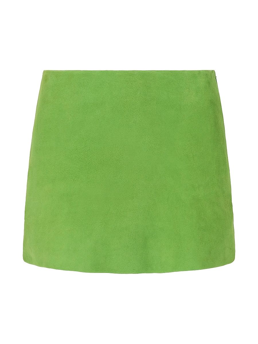 Women's Crest Suede Miniskirt - Leaf - Size 8