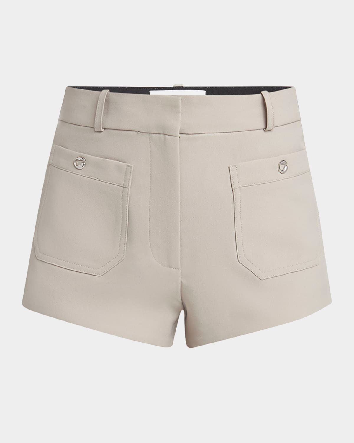 Patch-Pocket Tailored Micro Shorts