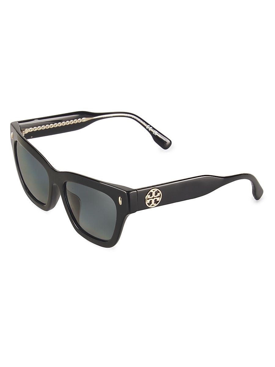 Women's 54MM Rectangular Sunglasses - Dark Grey Black