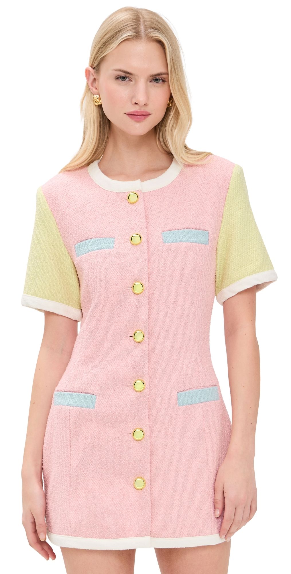 MAUDE CLUB Taylor Dress Pink Multi L