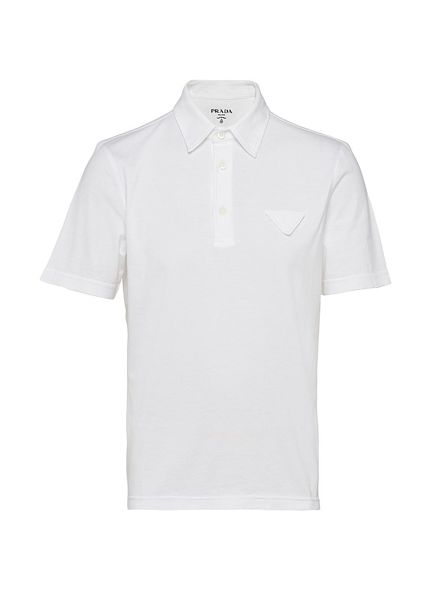 Men's Short-Sleeved Cotton Polo Shirt - White - Size XXXL