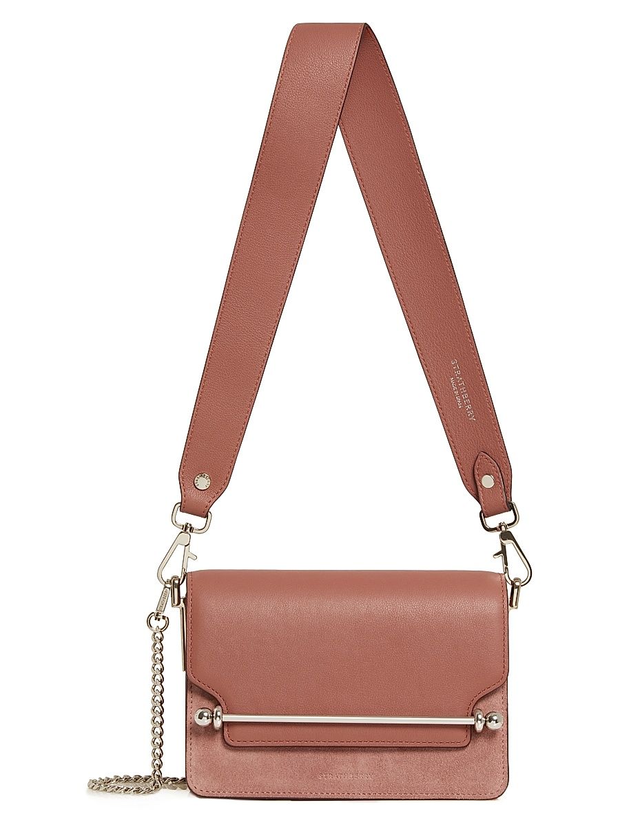 Women's East/West Leather Shoulder Bag - Sienna Dusty Pink