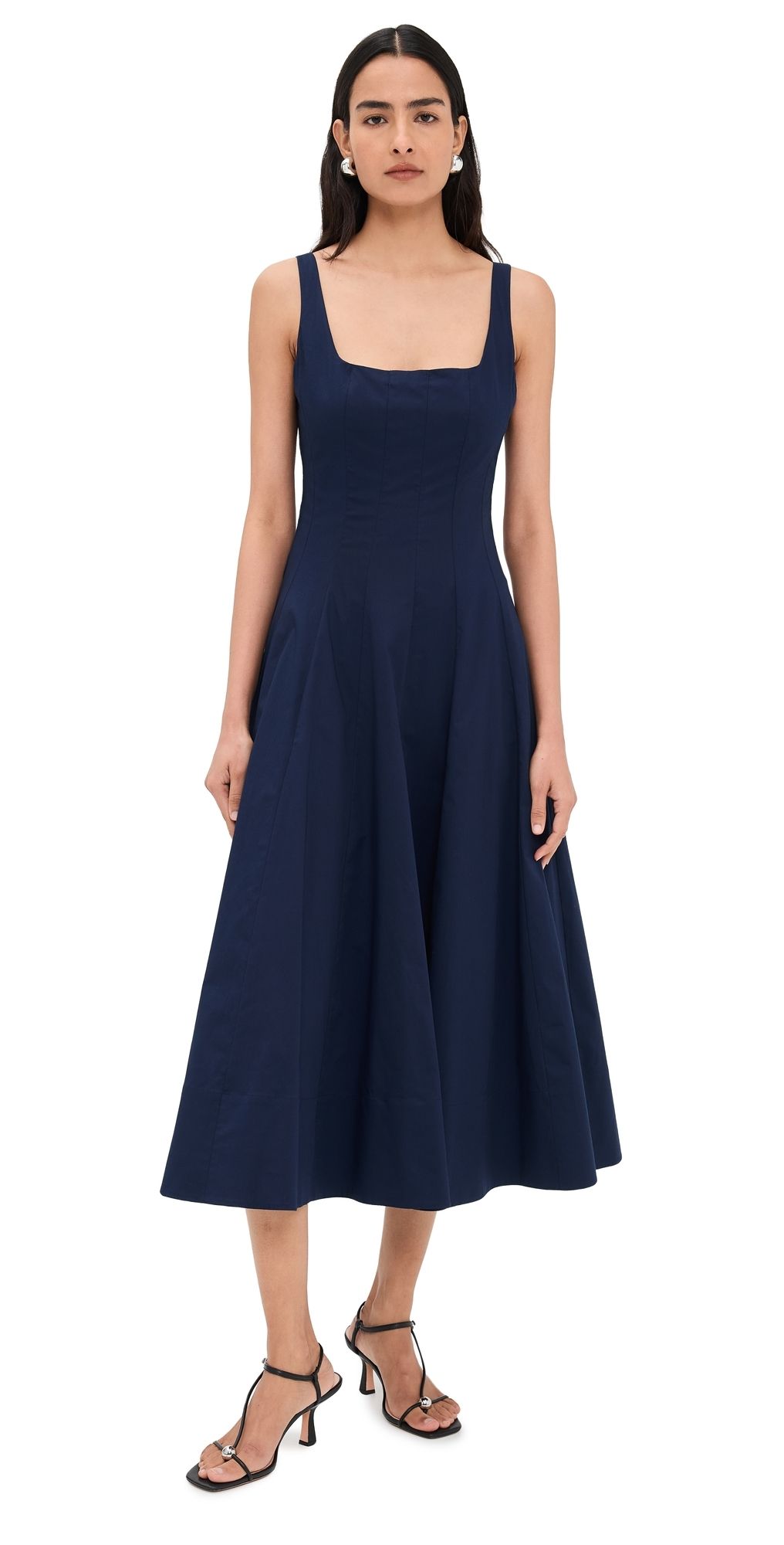 STAUD Wells Dress Navy 0