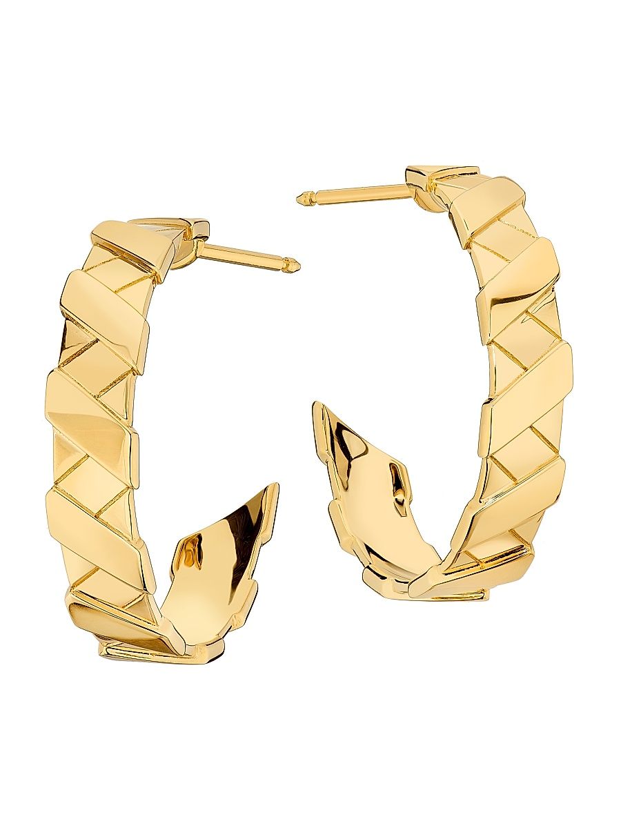 Women's Helix Infinite Medium Hoop Earrings 18K Yellow Gold - Yellow Gold