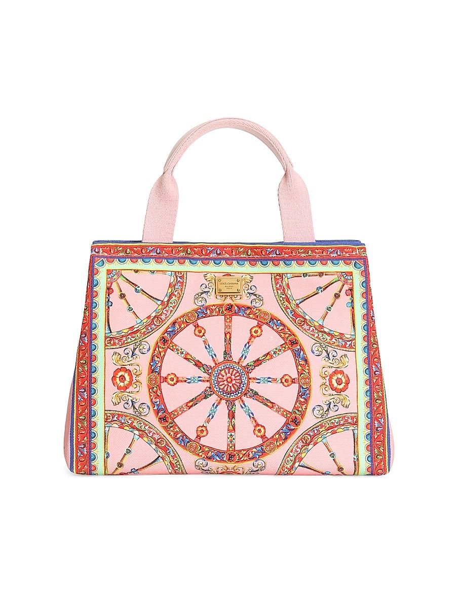 Girl's Printed Canvas Tote Bag - Carretto