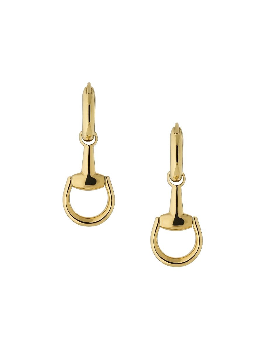 Women's Horsebit 18K Yellow Gold Drop Earrings - Yellow Gold