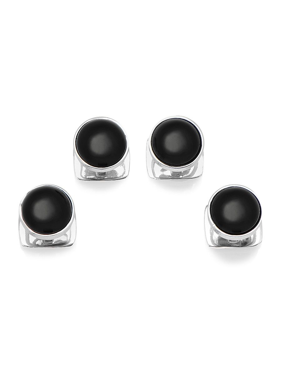Men's Ox & Bull Trading Co. Onyx Tuxedo Studs - Silver