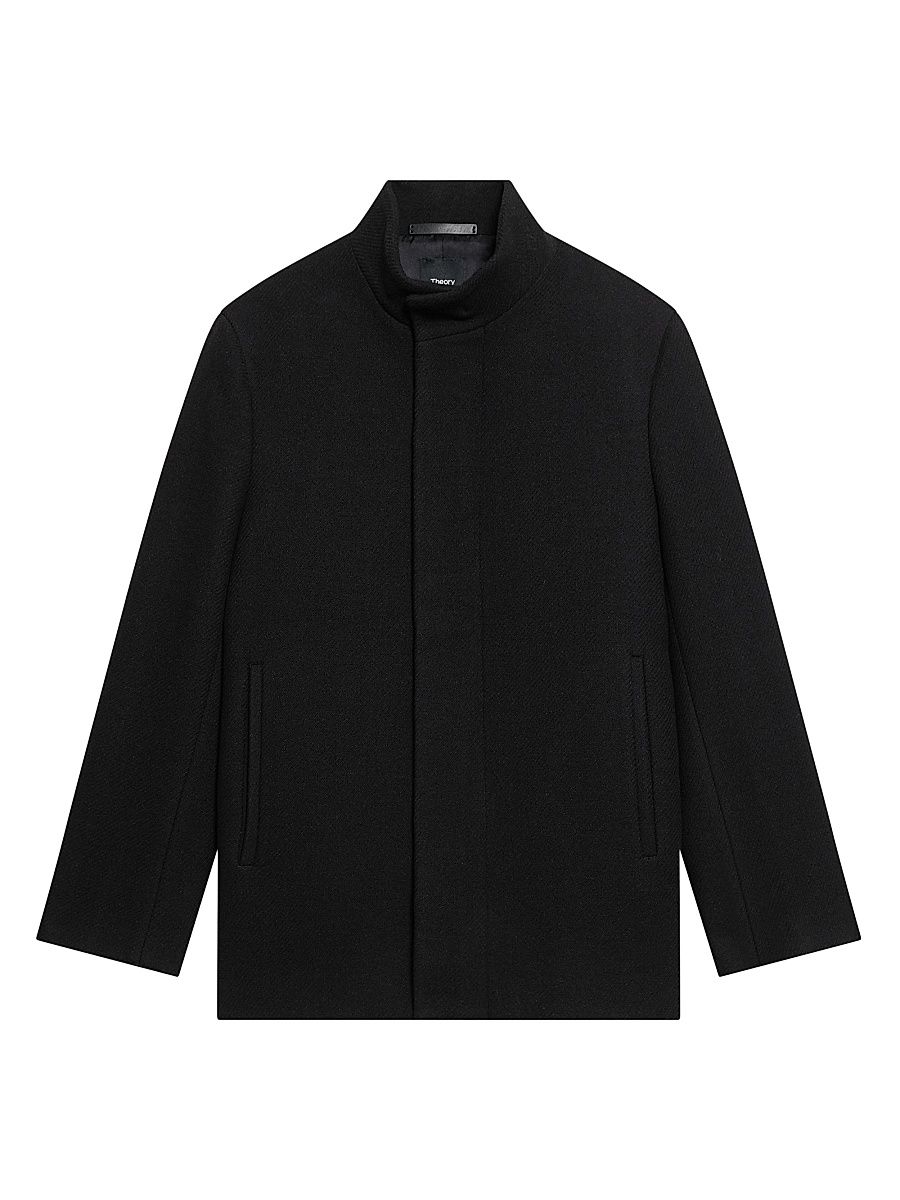 Men's Clarence Melton Virgin Wool-Blend Coat - Black - Size XXL