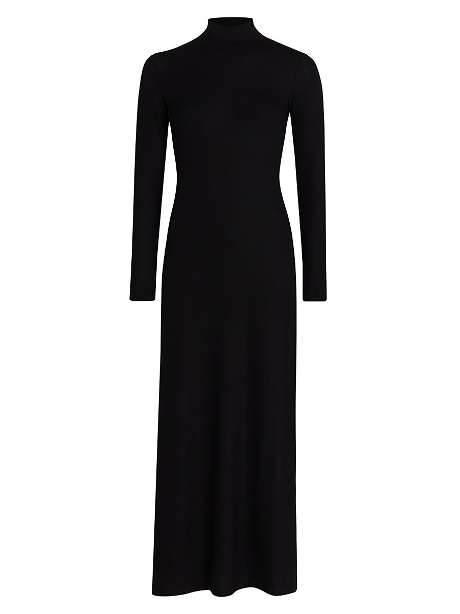 Women's Lauren Turtleneck Sheath Maxi Dress - Black - Size Large