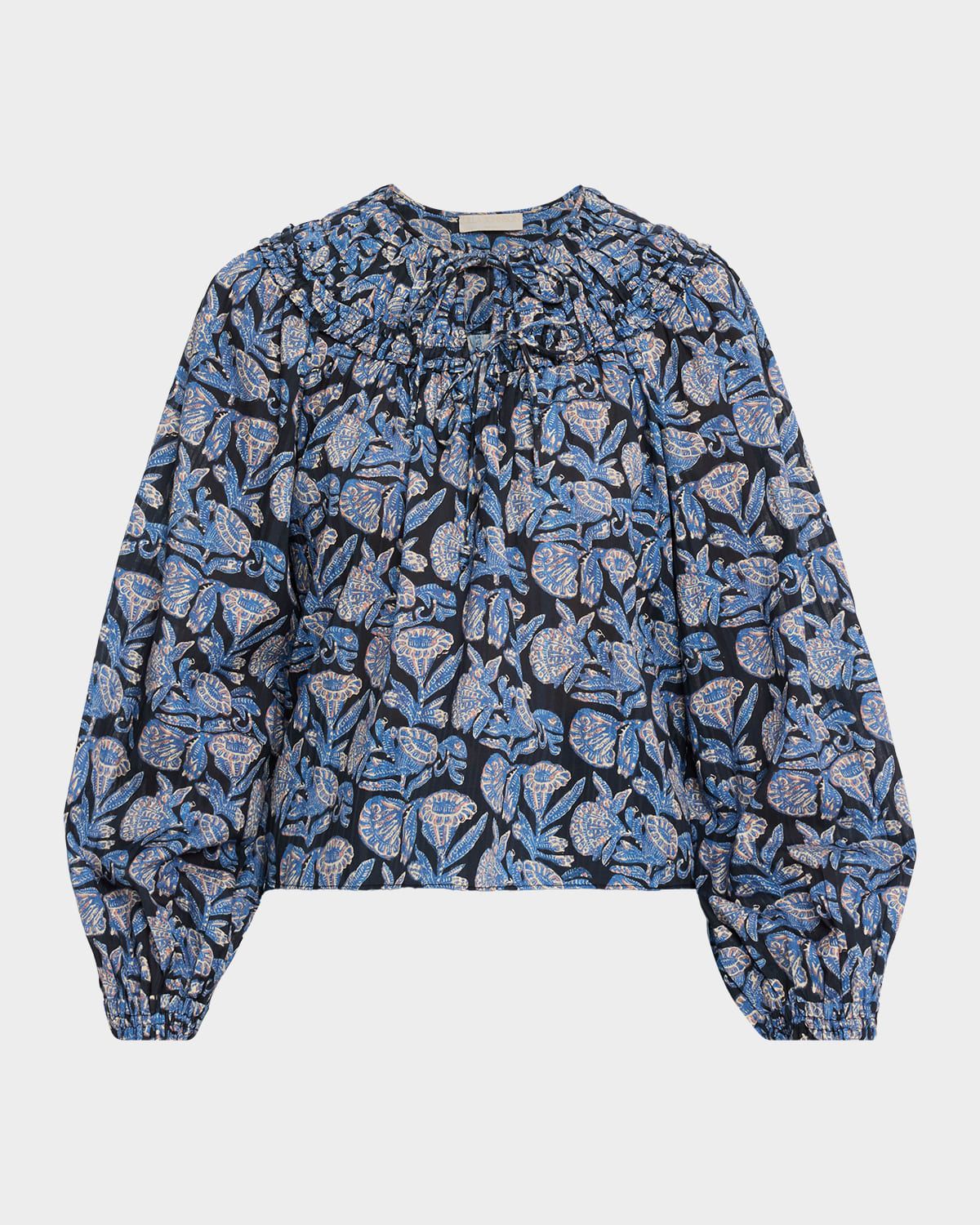 Florelle Printed Long-Sleeve Blouse