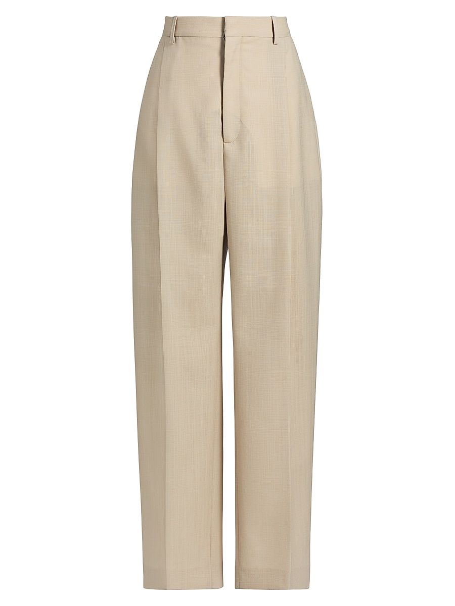 Women's Mid Rise Trousers - Sand - Size Large