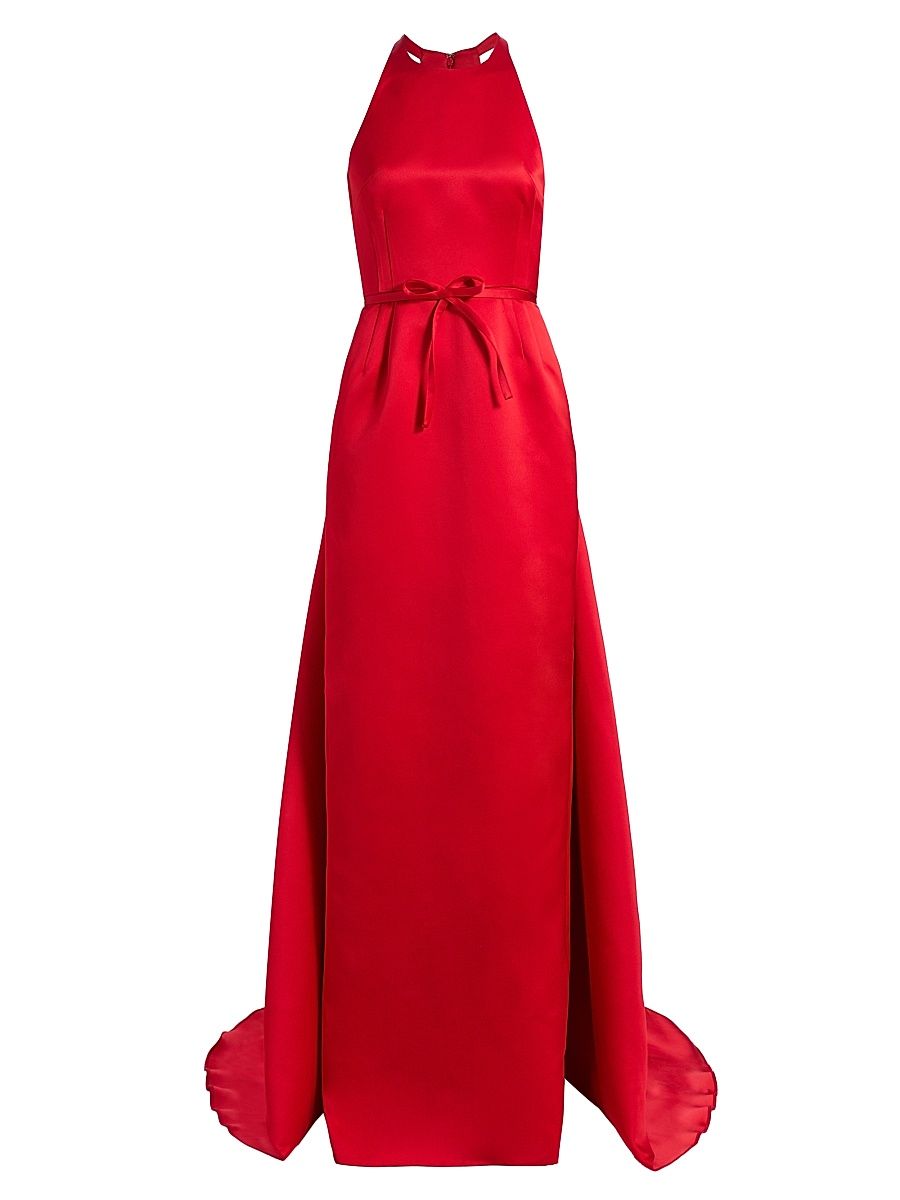 Women's Caroline Sleeveless Satin Gown - Red - Size 0