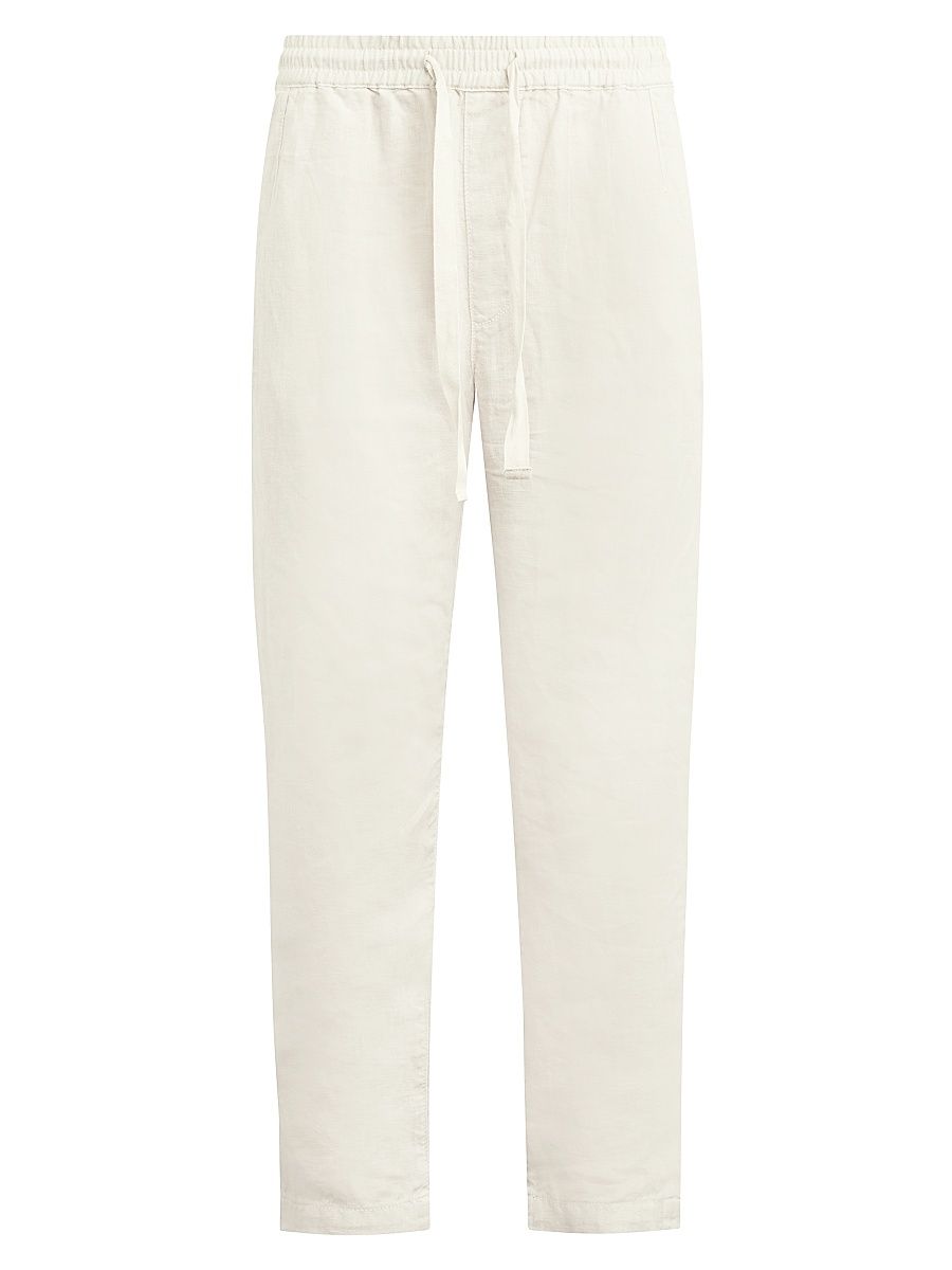 Men's Drawstring Linen Pants - White Sands - Size Medium