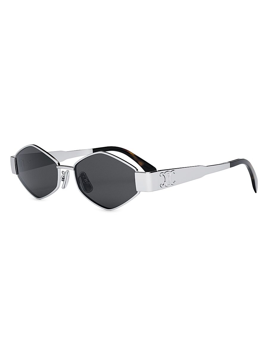 Women's Metal Triomphe 54MM Geometric Sunglasses - Shiny Palladium