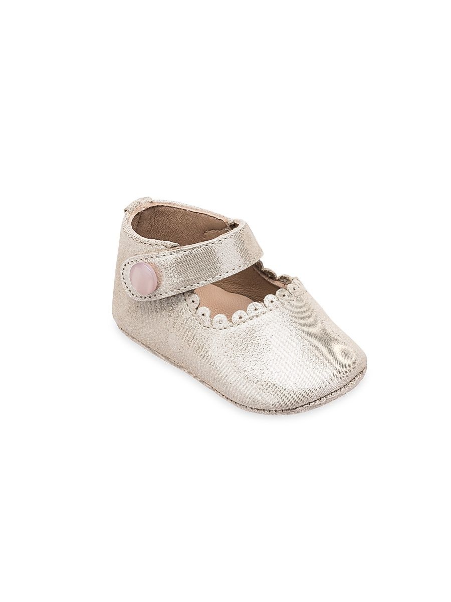 Baby Girl's Metallic Leather Mary Janes - Talc - Size 4 (Baby)