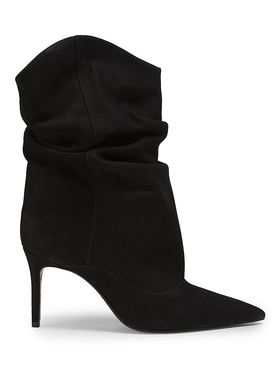 Women's Maryana 85MM Nubuck Slouch Booties - Black - Size 11