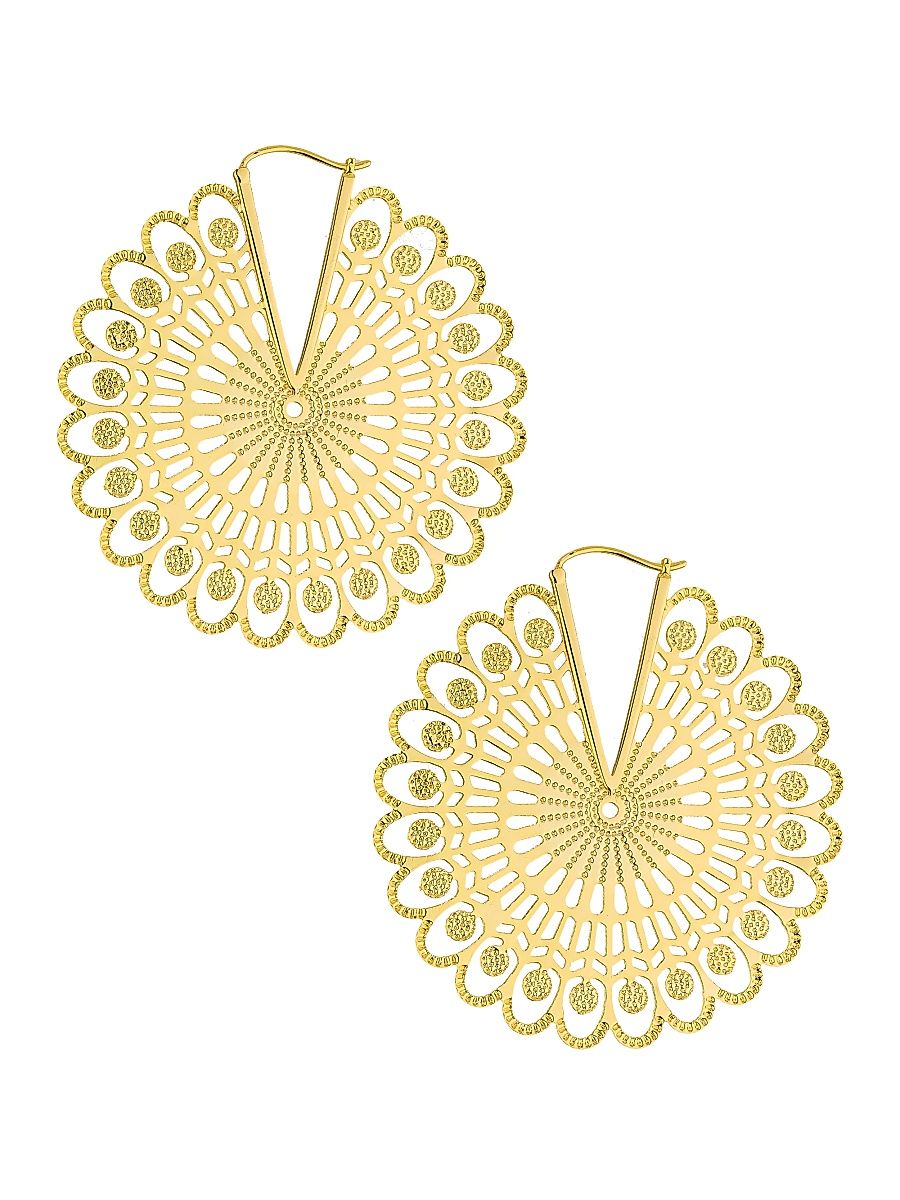 Women's Medallion Filagree Diya Goldtone Drop Earrings - Gold