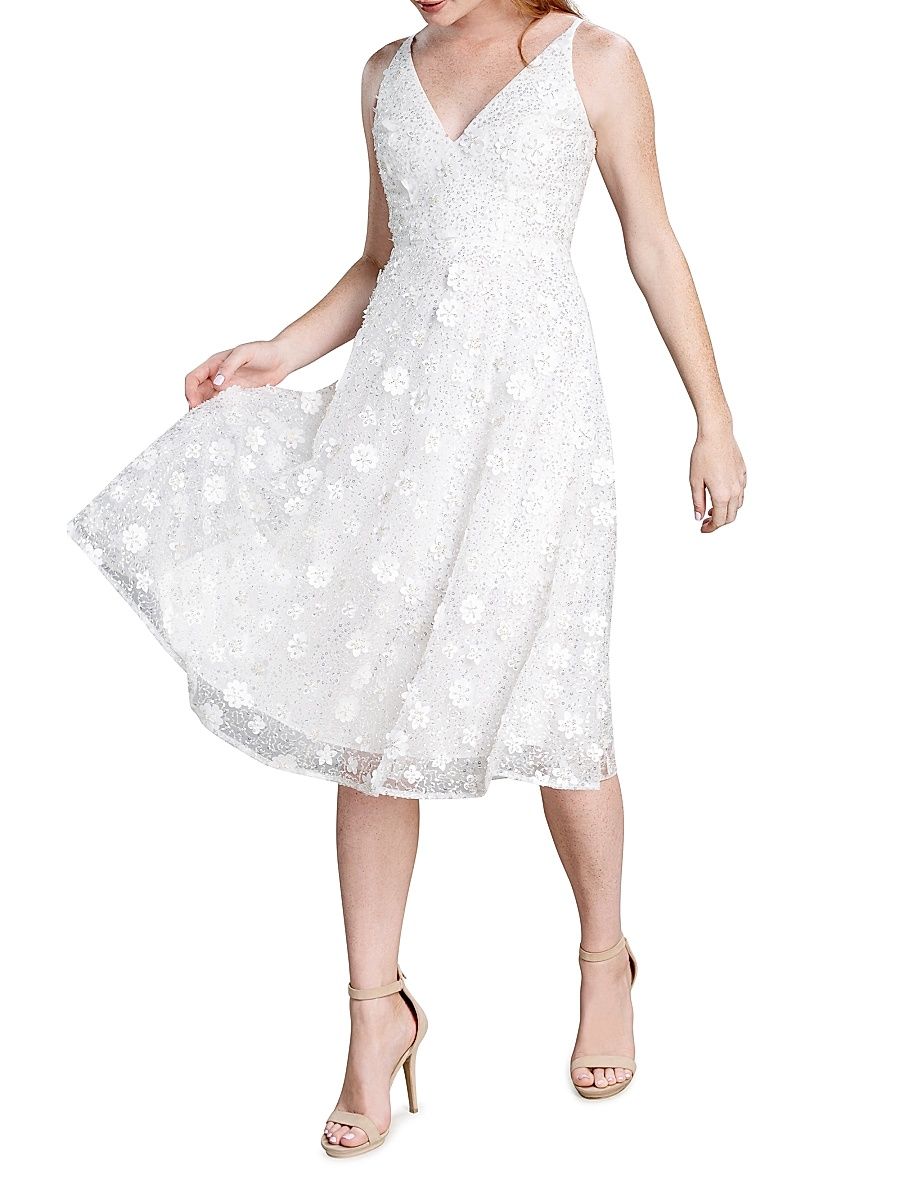 Women's Elisa Embellished Midi Dress - Ivory - Size XXL