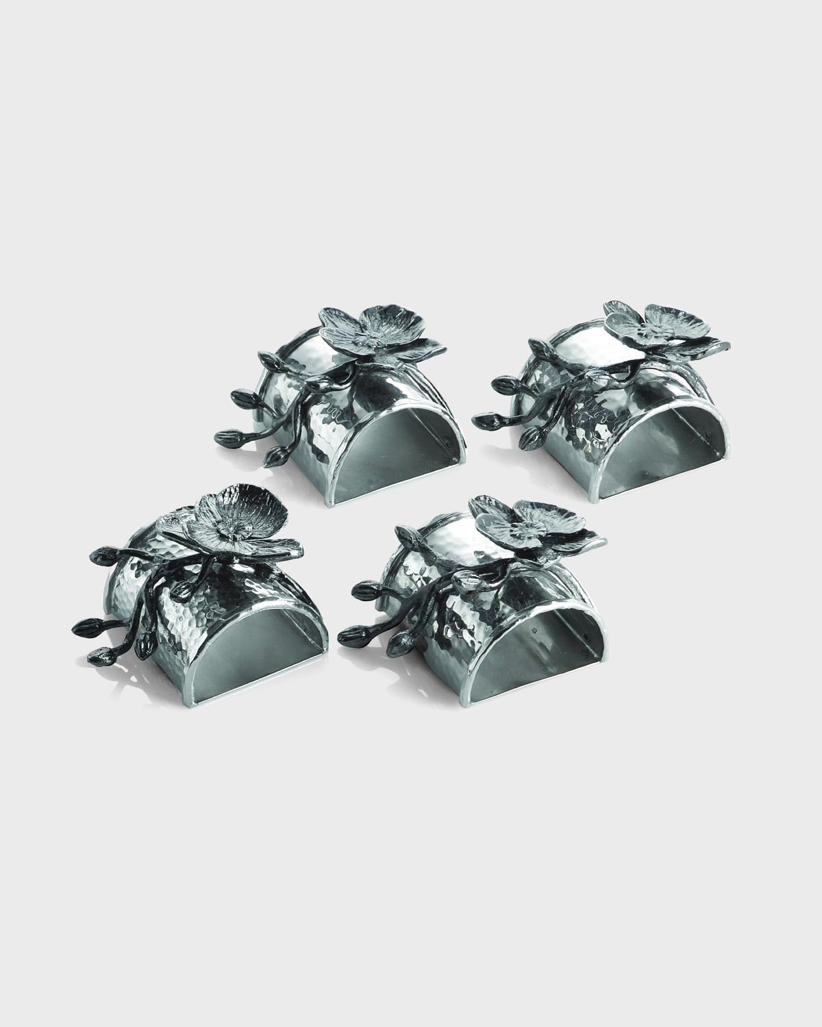 Four Black Orchid Napkin Rings
